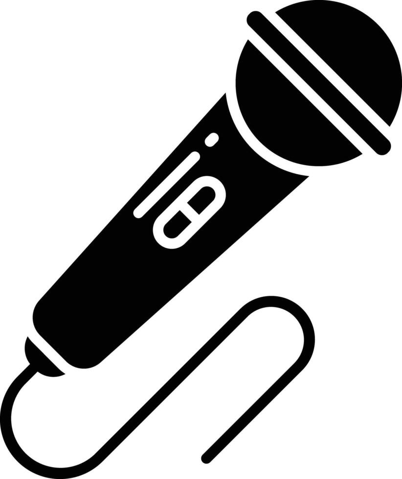 Mic solid glyph illustration vector