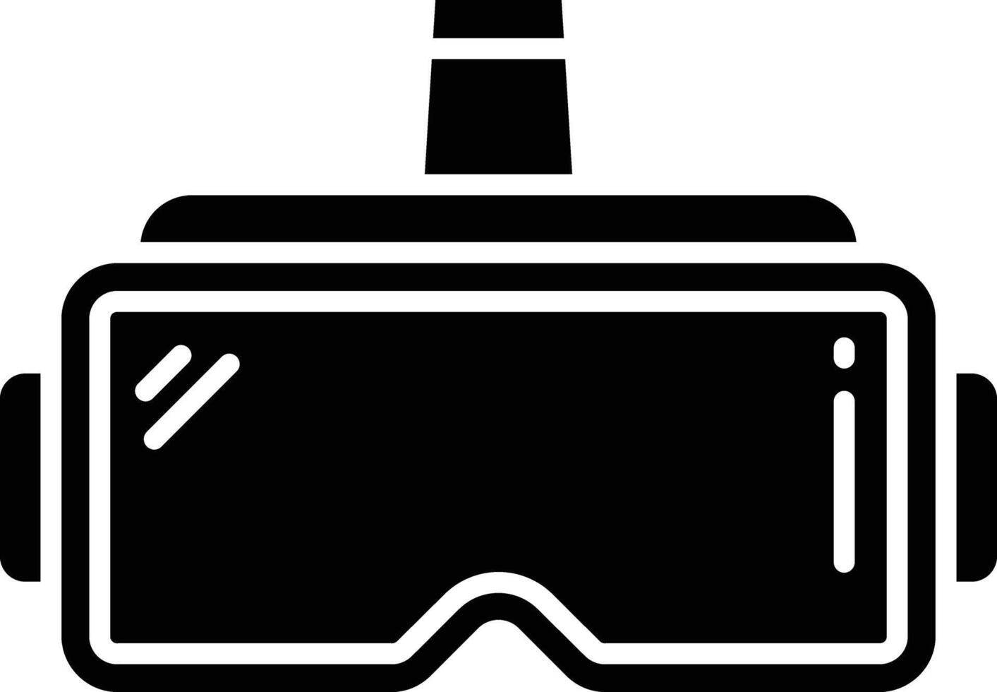 virtual reality glass solid glyph illustration vector