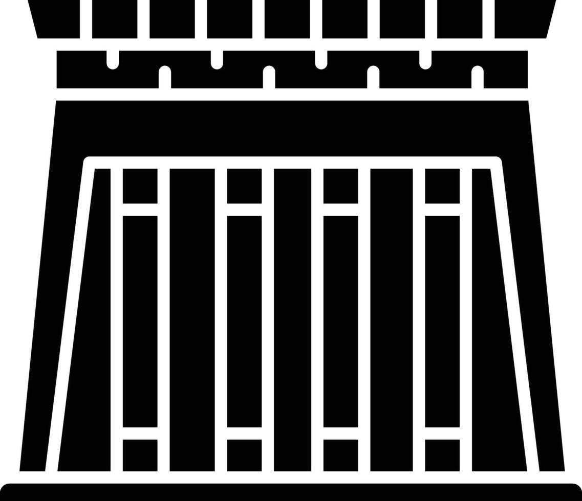 Temple of Hathor solid glyph illustration vector