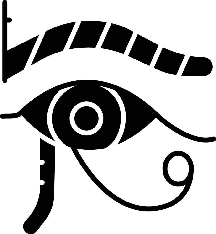 Eye of Ra solid glyph illustration vector