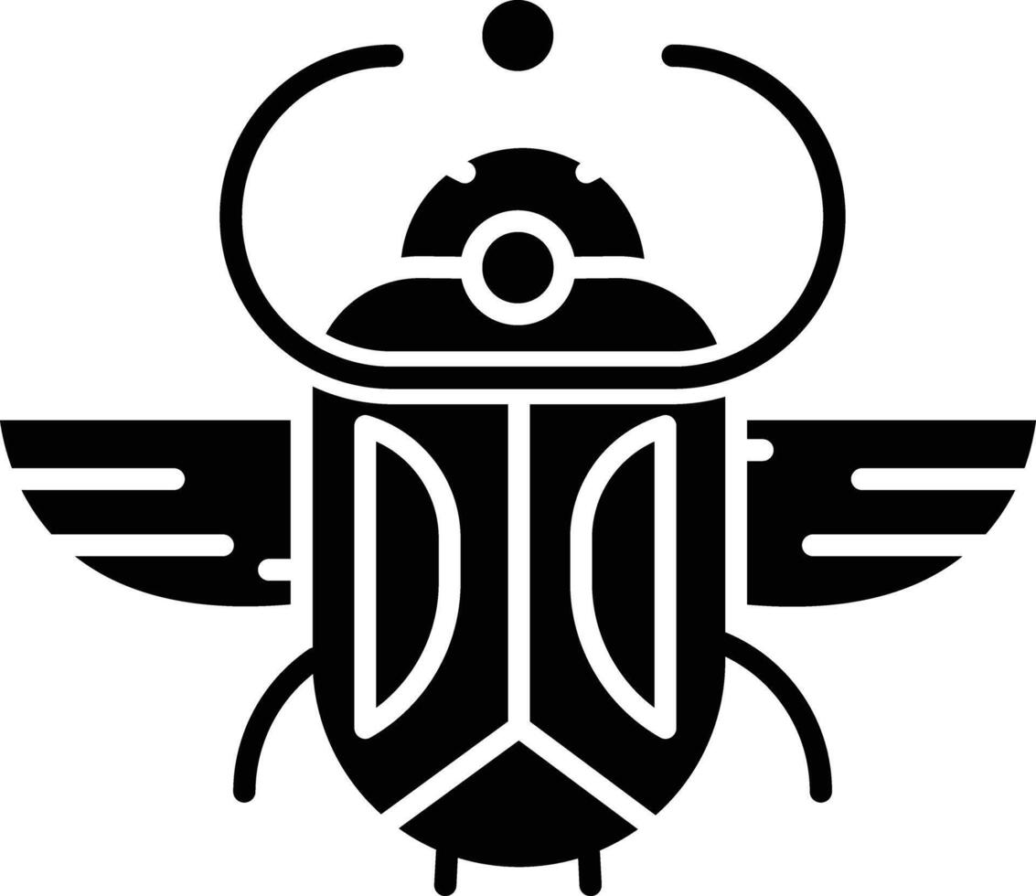 Beetle solid glyph illustration vector