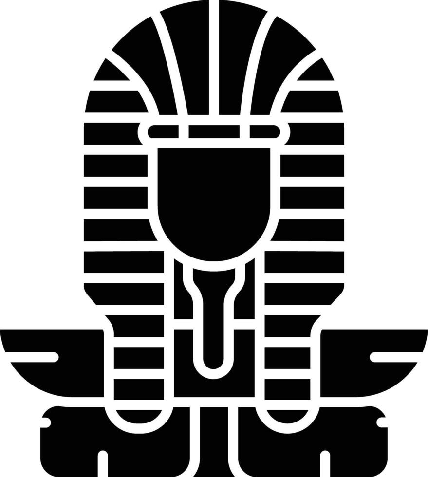 Egyptian Head solid glyph illustration vector