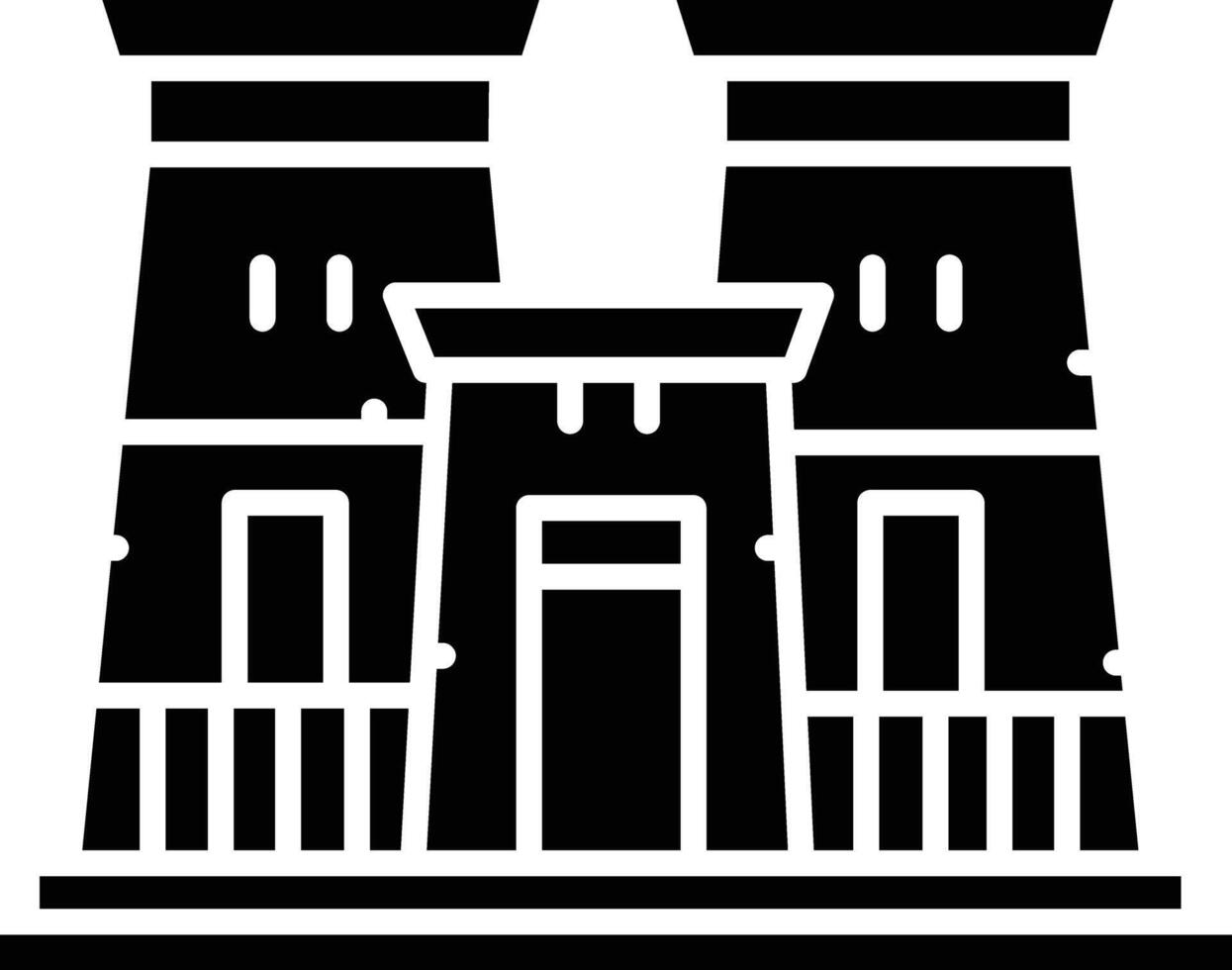 Luxor Temple solid glyph illustration vector