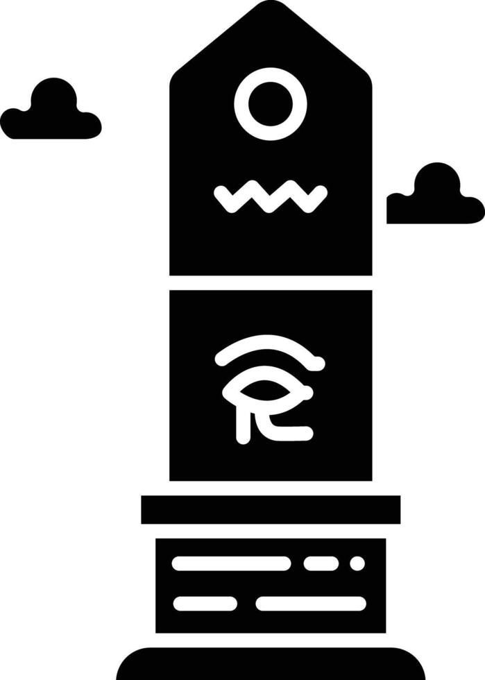 Obelisk solid glyph illustration vector