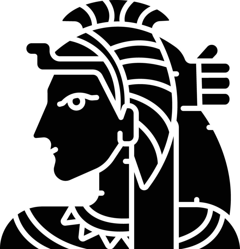 Cleopatra solid glyph illustration vector
