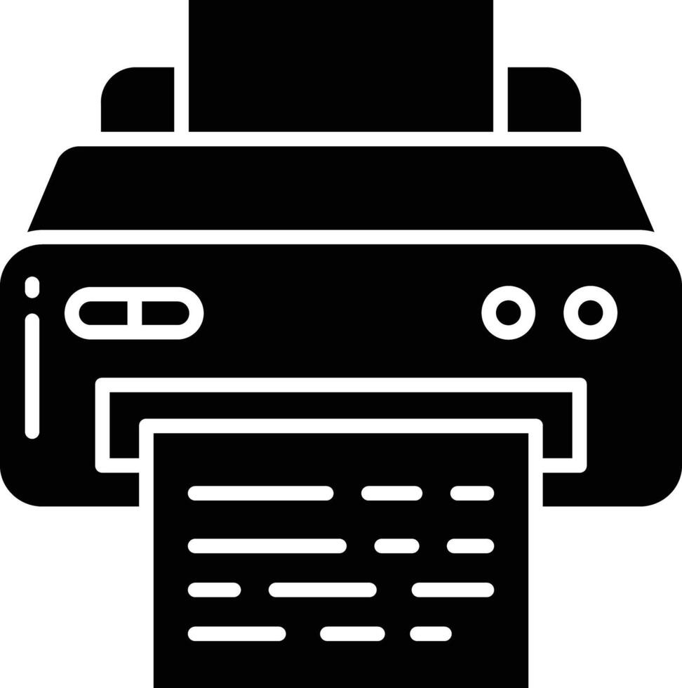 Print solid glyph illustration vector