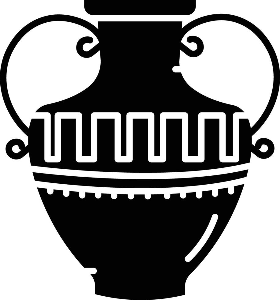 Amphora solid glyph illustration vector