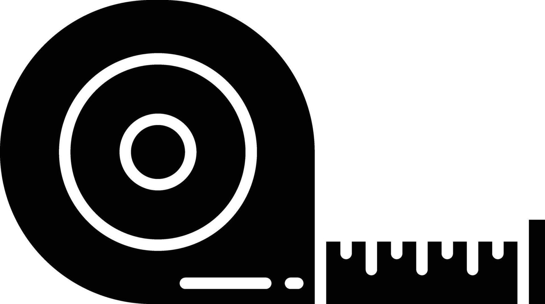 Measuring Tape solid glyph illustration vector