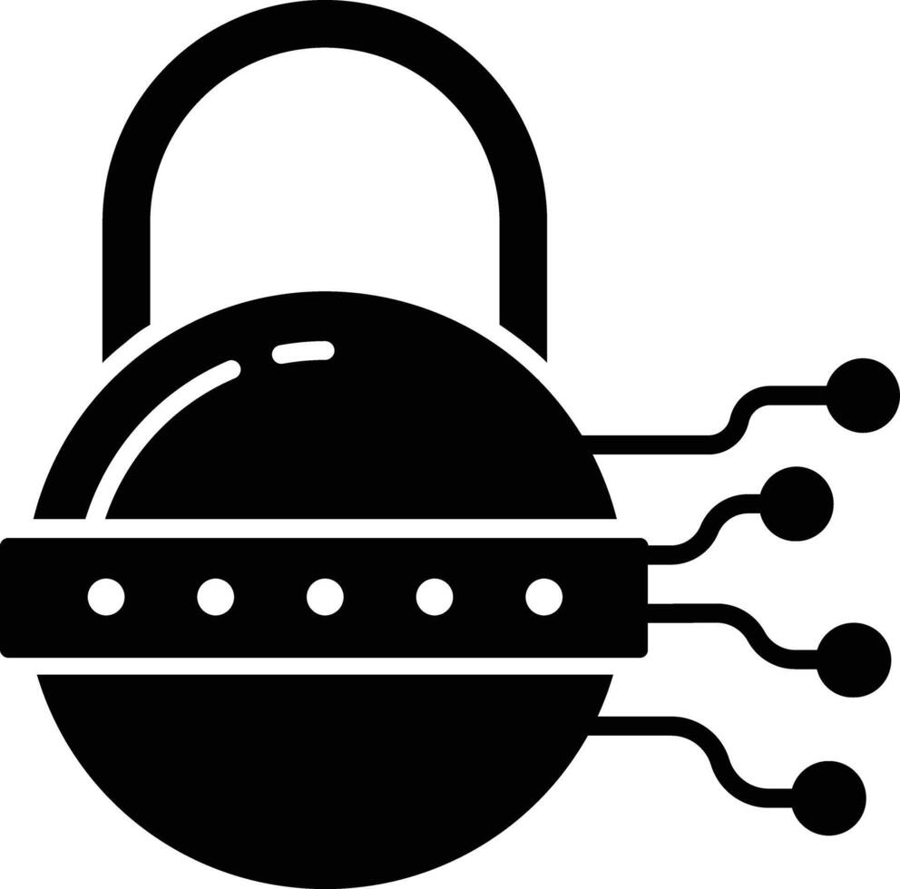 Lock solid glyph illustration vector