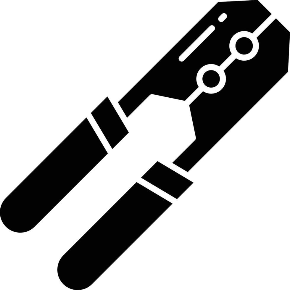 Crimping Cutter solid glyph illustration vector