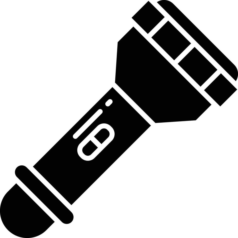 Flashlight solid glyph illustration vector