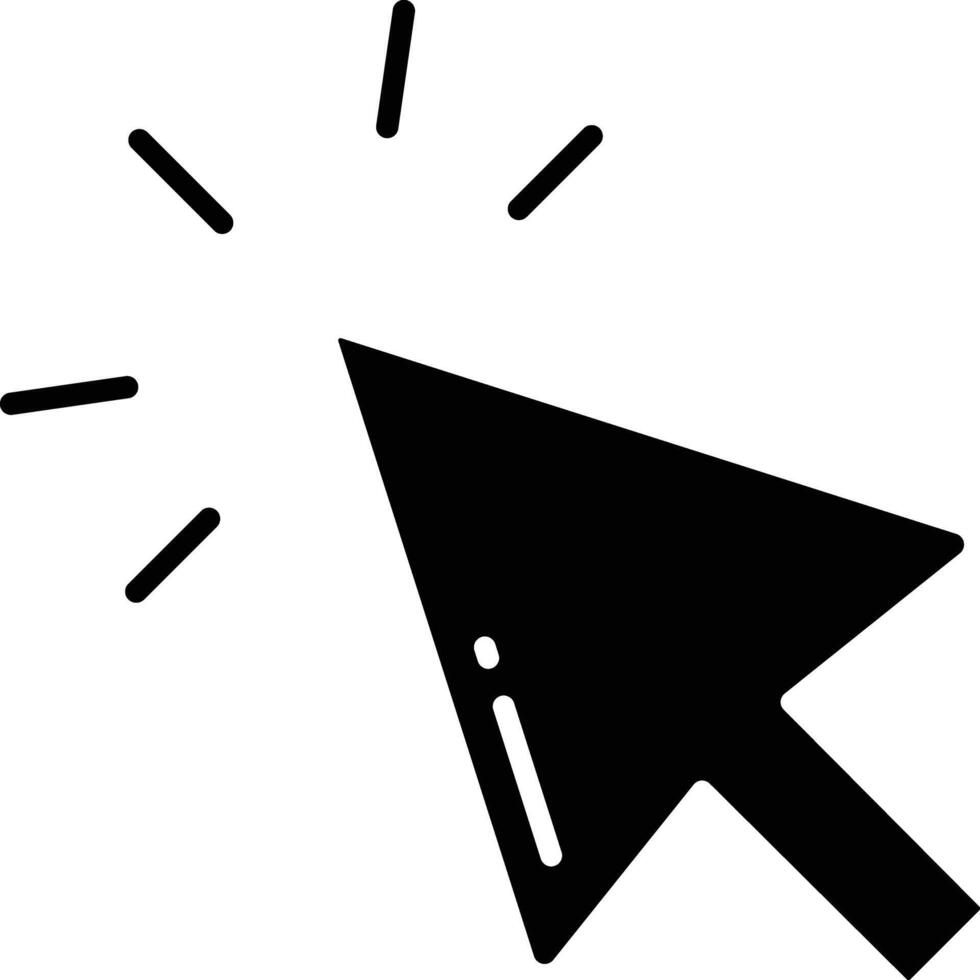 Cursor Arrow solid glyph illustration vector