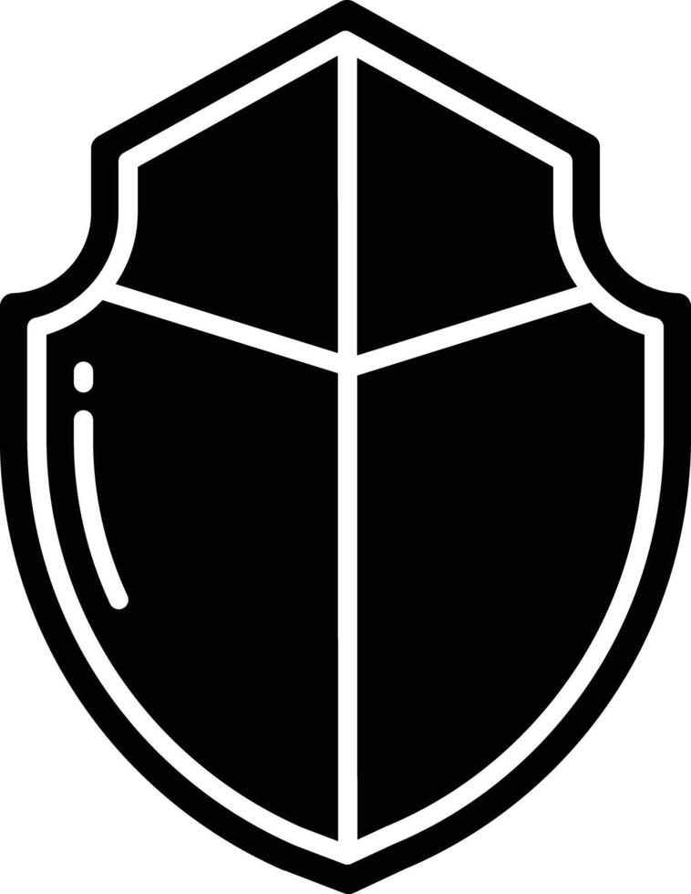 Shield. solid glyph illustration vector