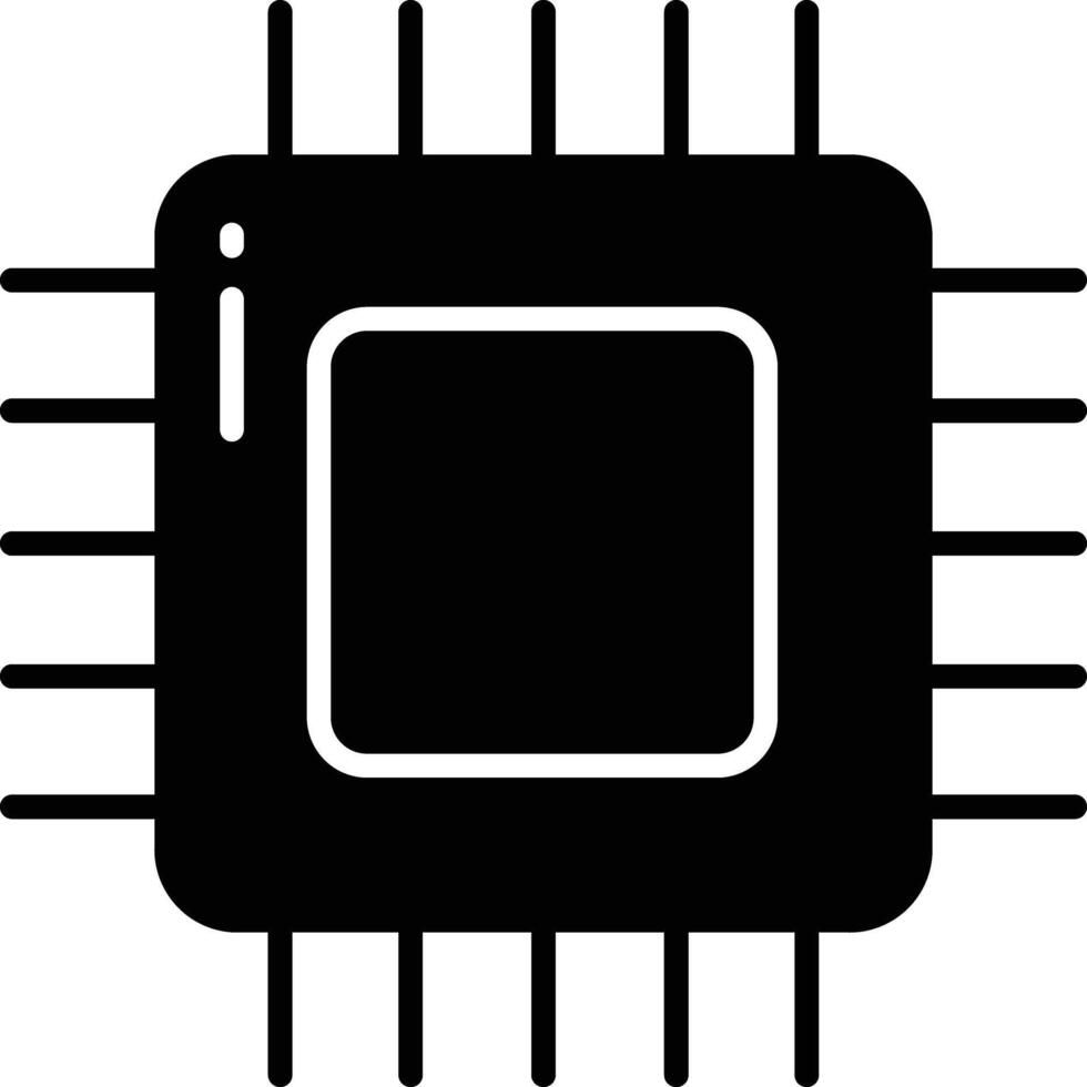 Cpu setting solid glyph illustration vector