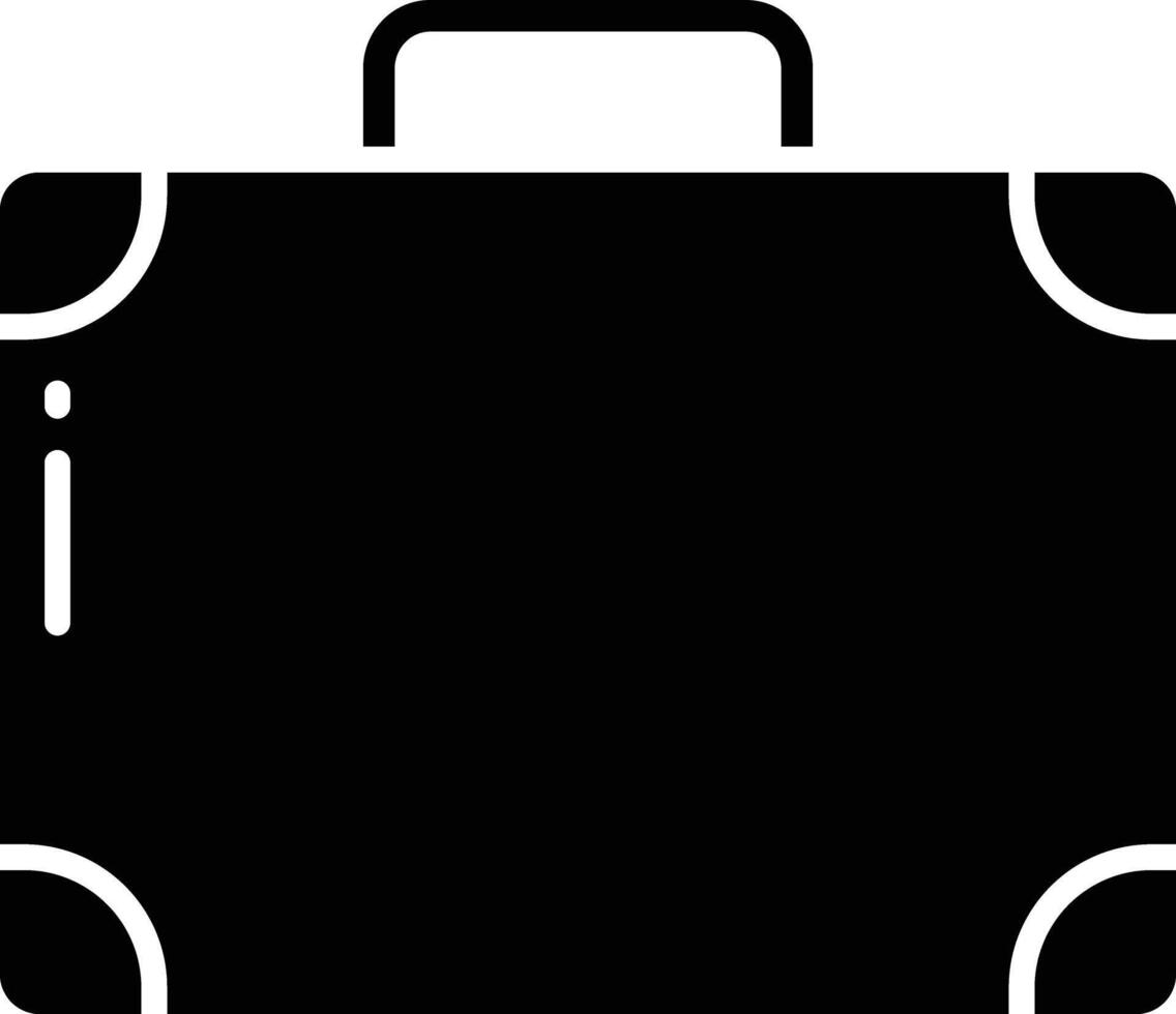 Suitcase solid glyph illustration vector