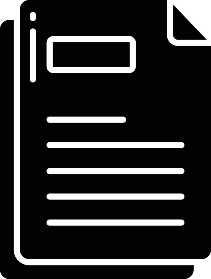 Page solid glyph illustration vector