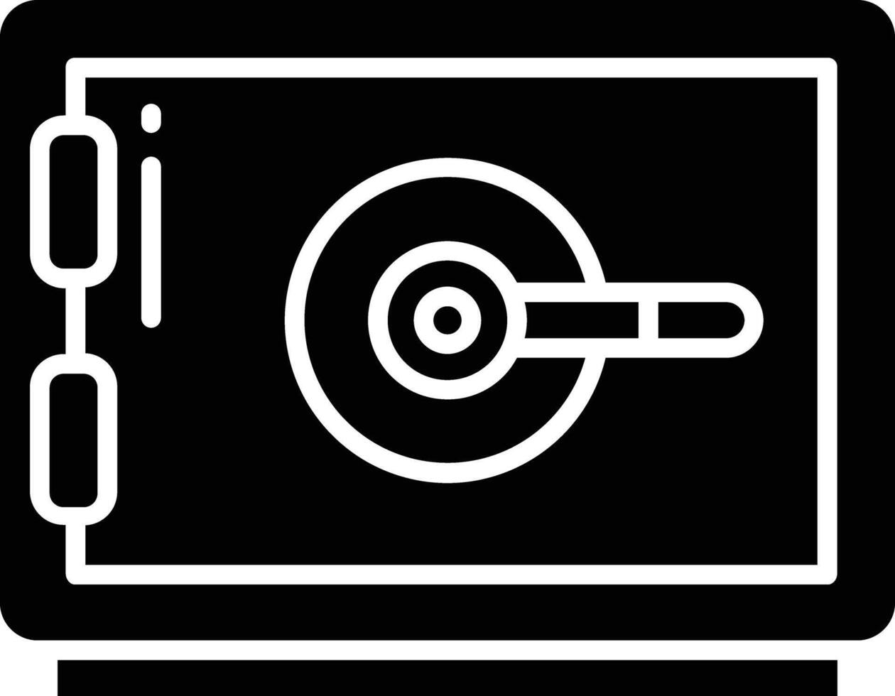 Safe box solid glyph illustration vector