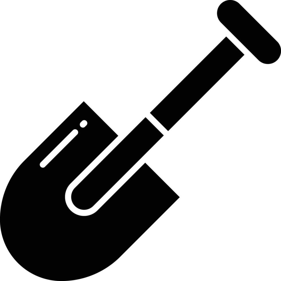 Shovel solid glyph illustration vector