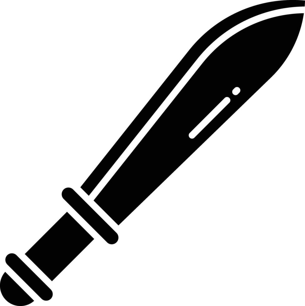 Sword solid glyph illustration vector