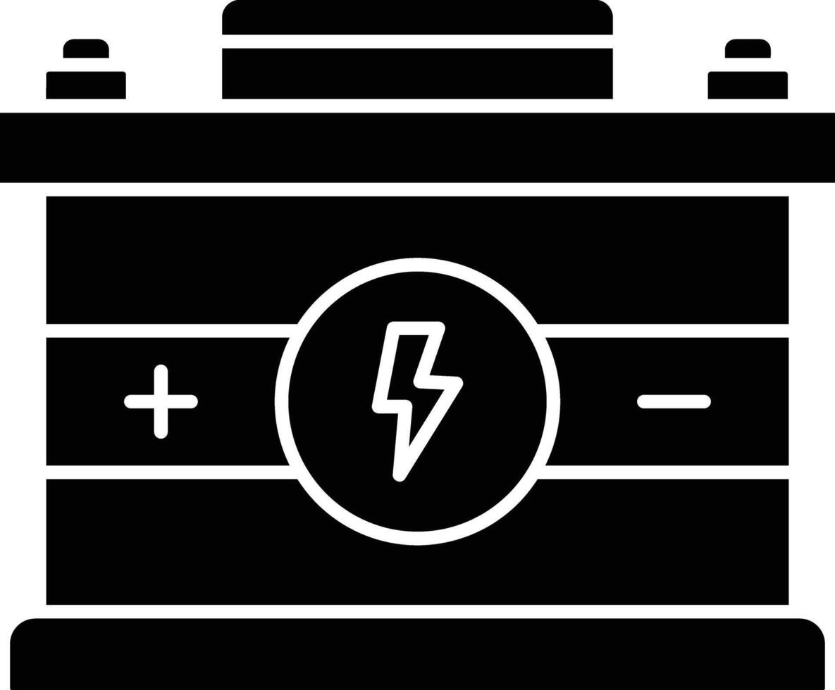 Car Battery solid glyph illustration vector