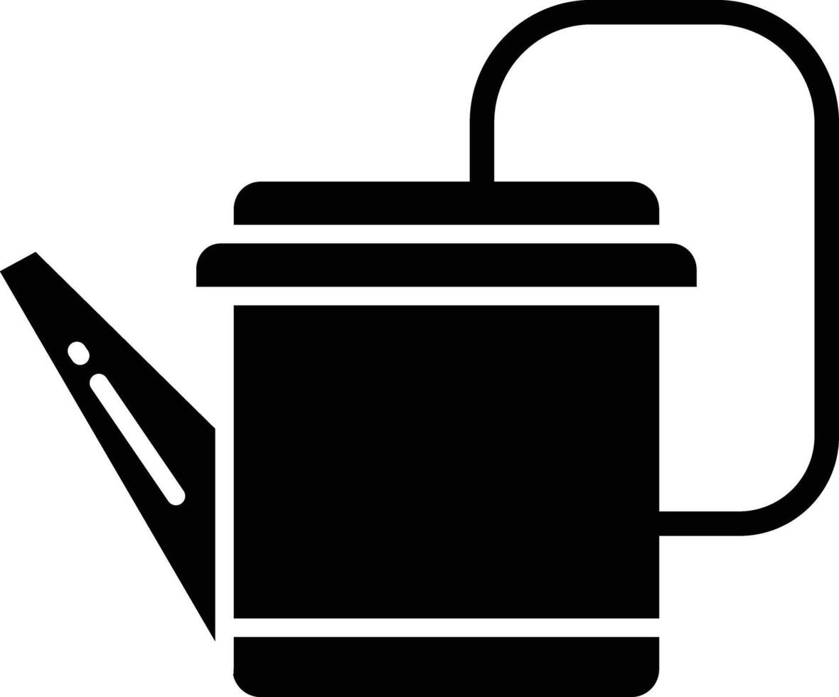 Watering can solid glyph illustration vector