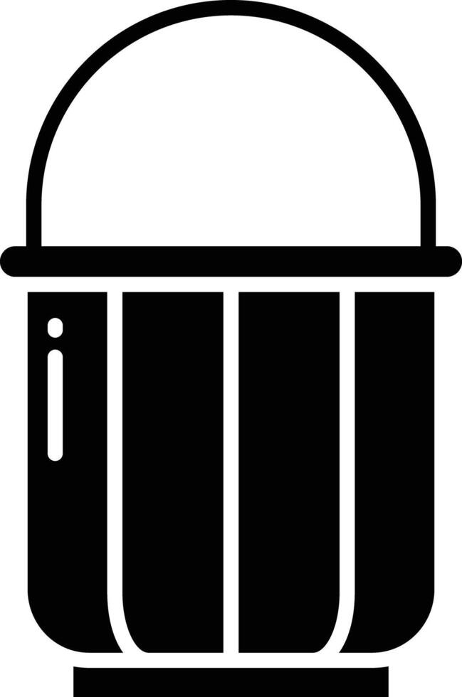 Bucket solid glyph illustration vector