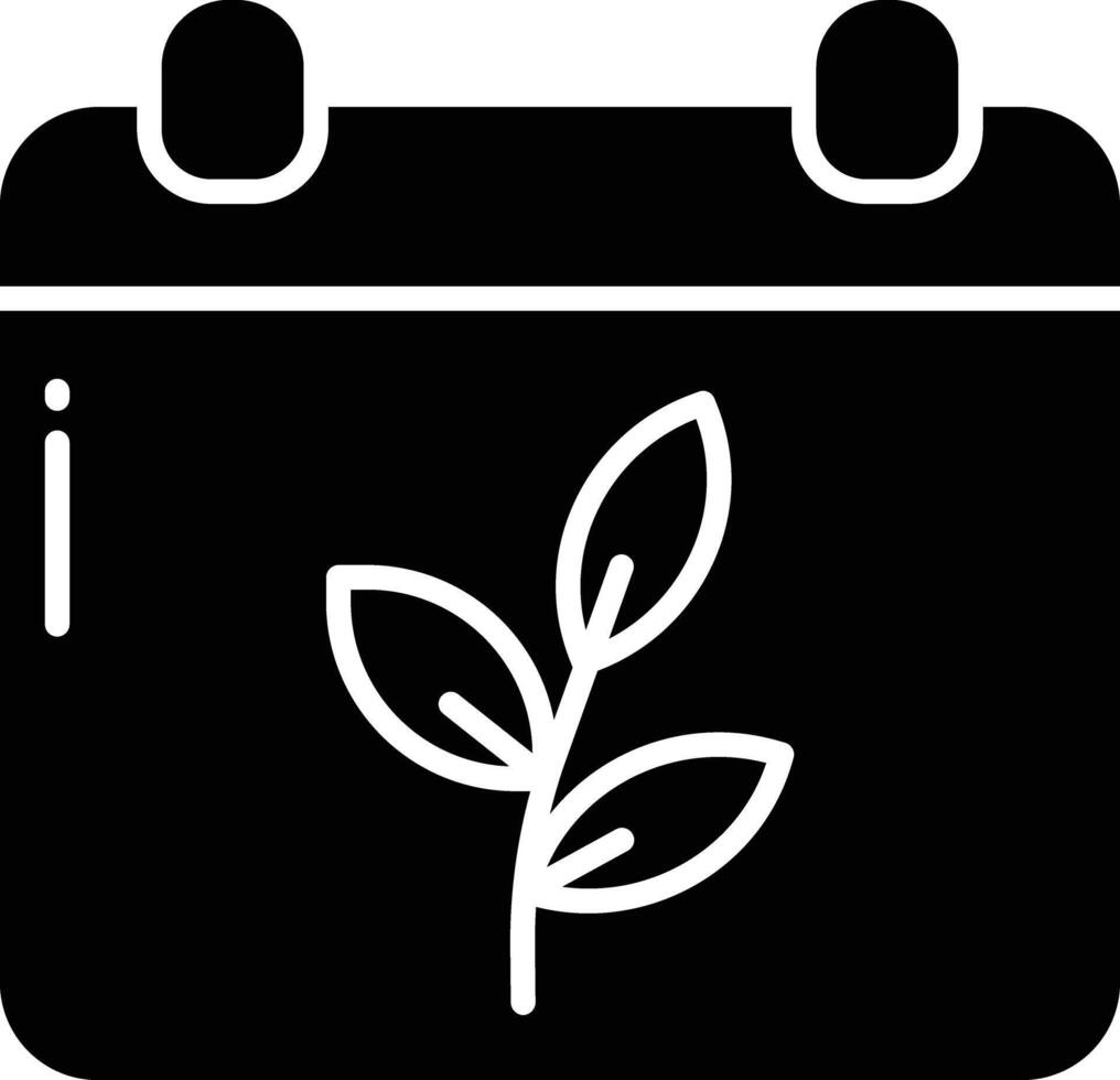 Green Date solid glyph illustration vector