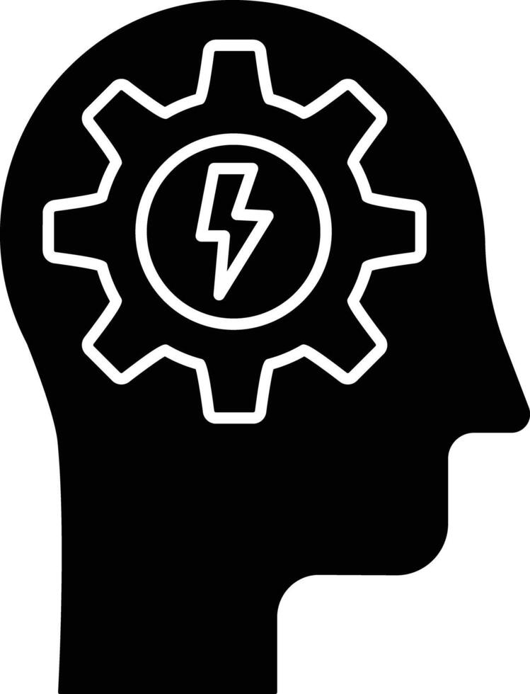 Head solid glyph illustration vector