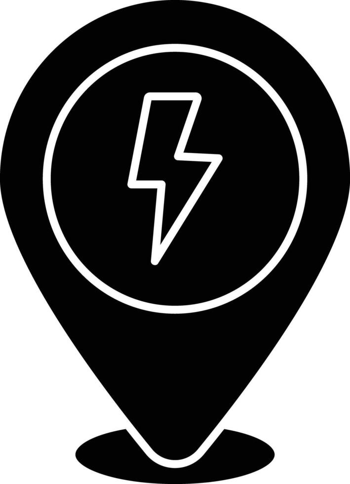 EV location solid glyph illustration vector