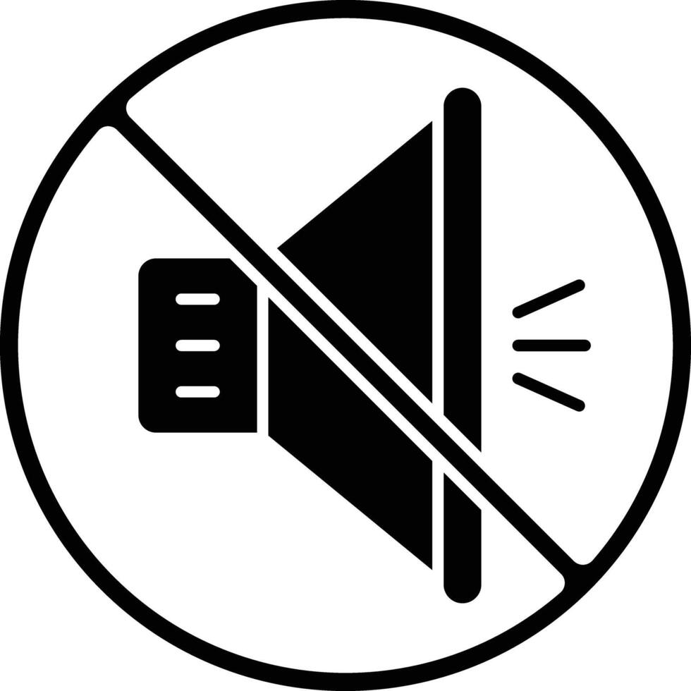 No horn solid glyph illustration vector
