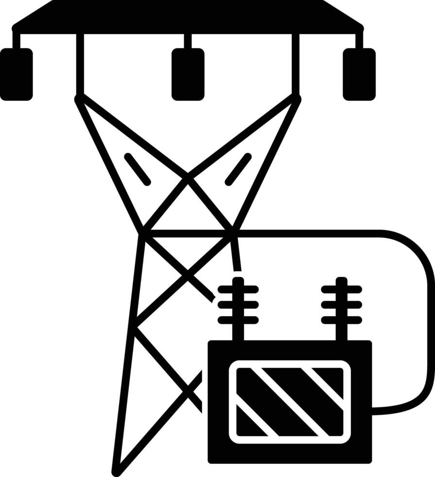 Transformer solid glyph illustration vector