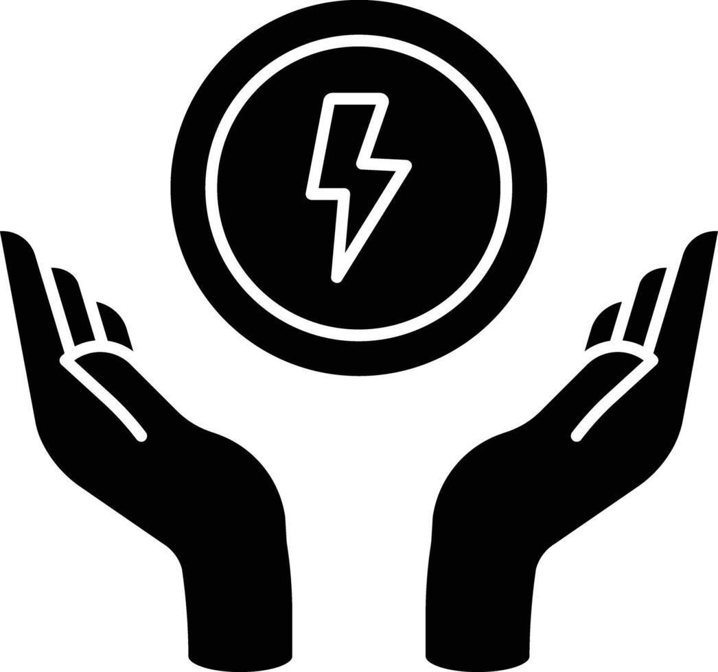 Save energy solid glyph illustration vector