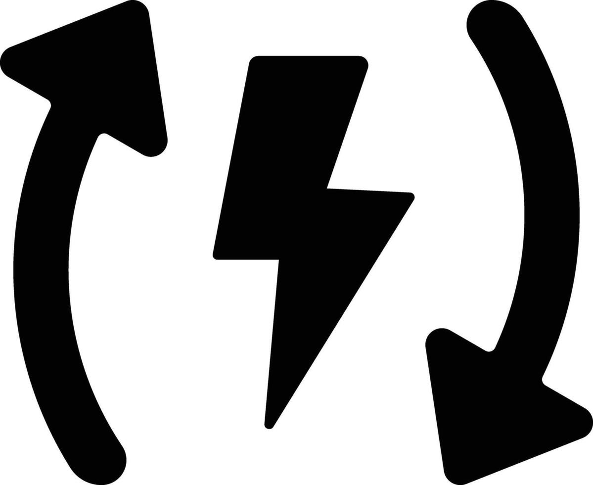 Recycle charge solid glyph illustration vector