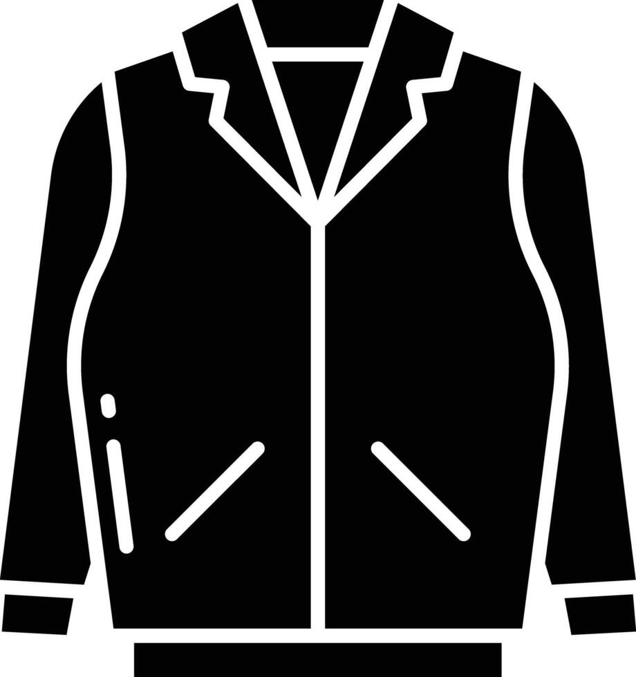 Leather Jacket solid glyph illustration vector