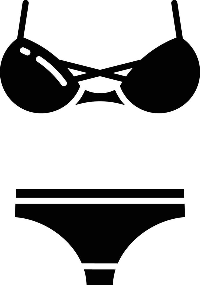 Bikini solid glyph illustration vector