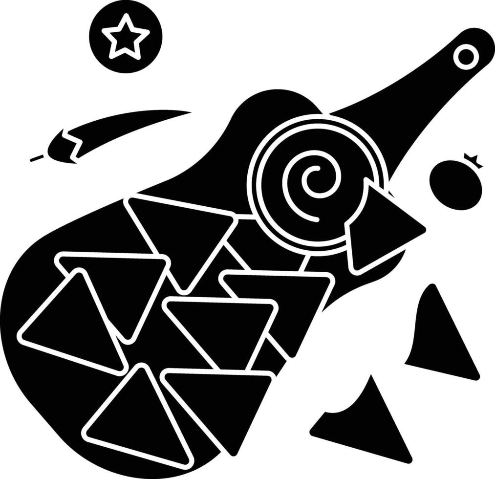 Mexican nacho solid glyph illustration vector