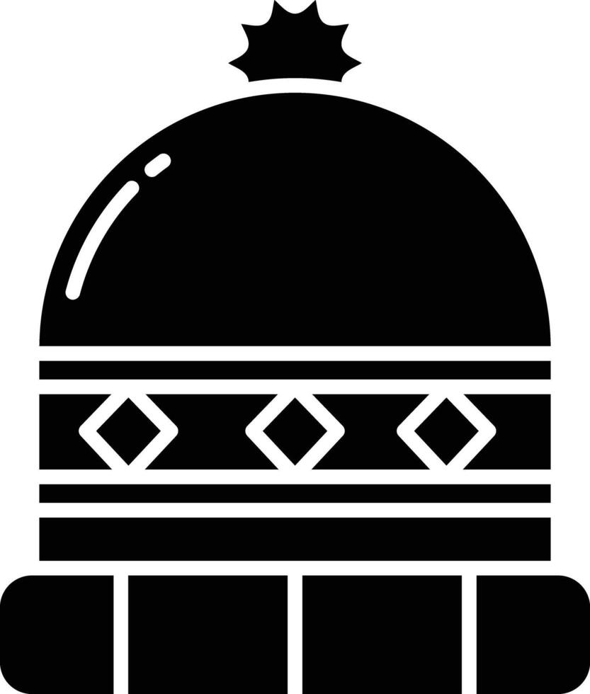 Beanie solid glyph illustration vector