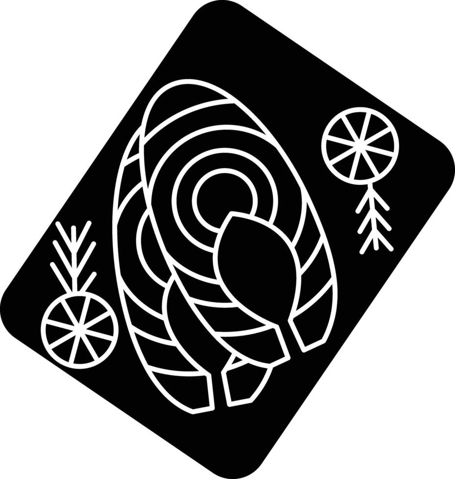 Raw Salmon solid glyph illustration vector
