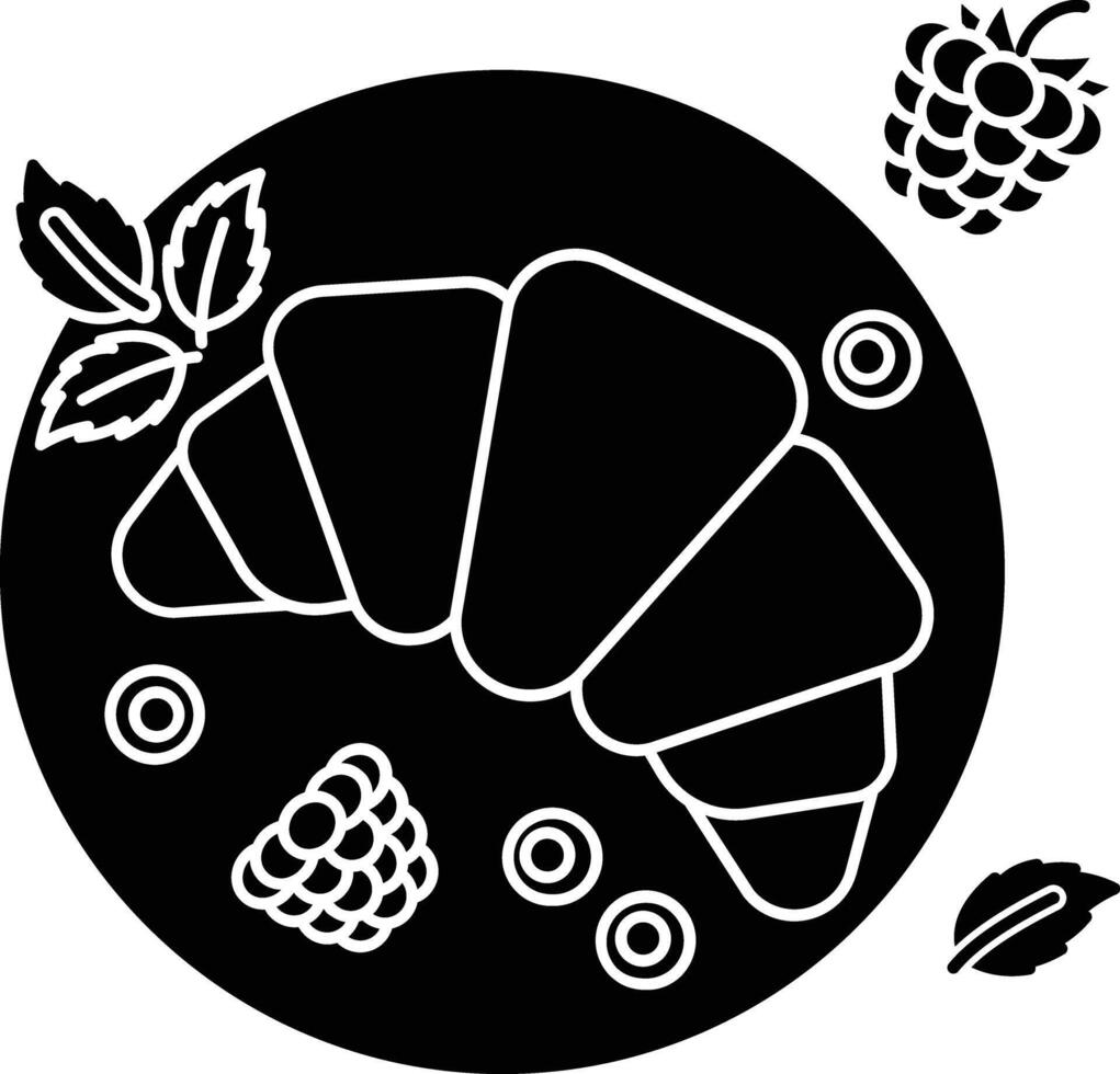 Croissants solid glyph illustration vector