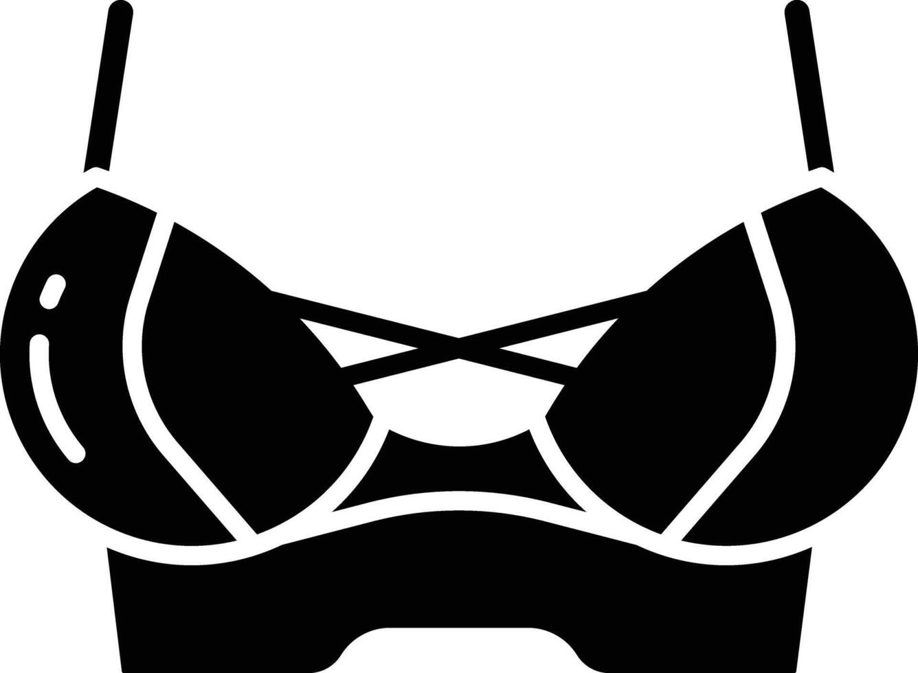 Bra solid glyph illustration vector