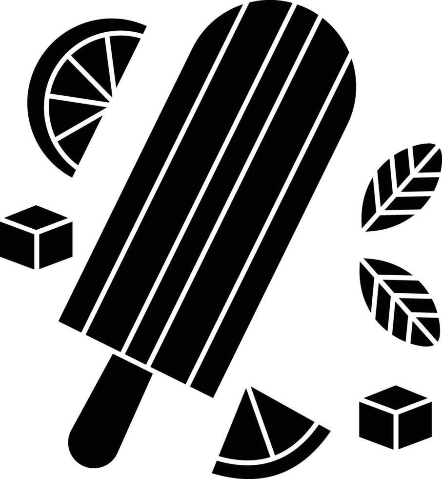 Lemon Ice lolly solid glyph illustration vector