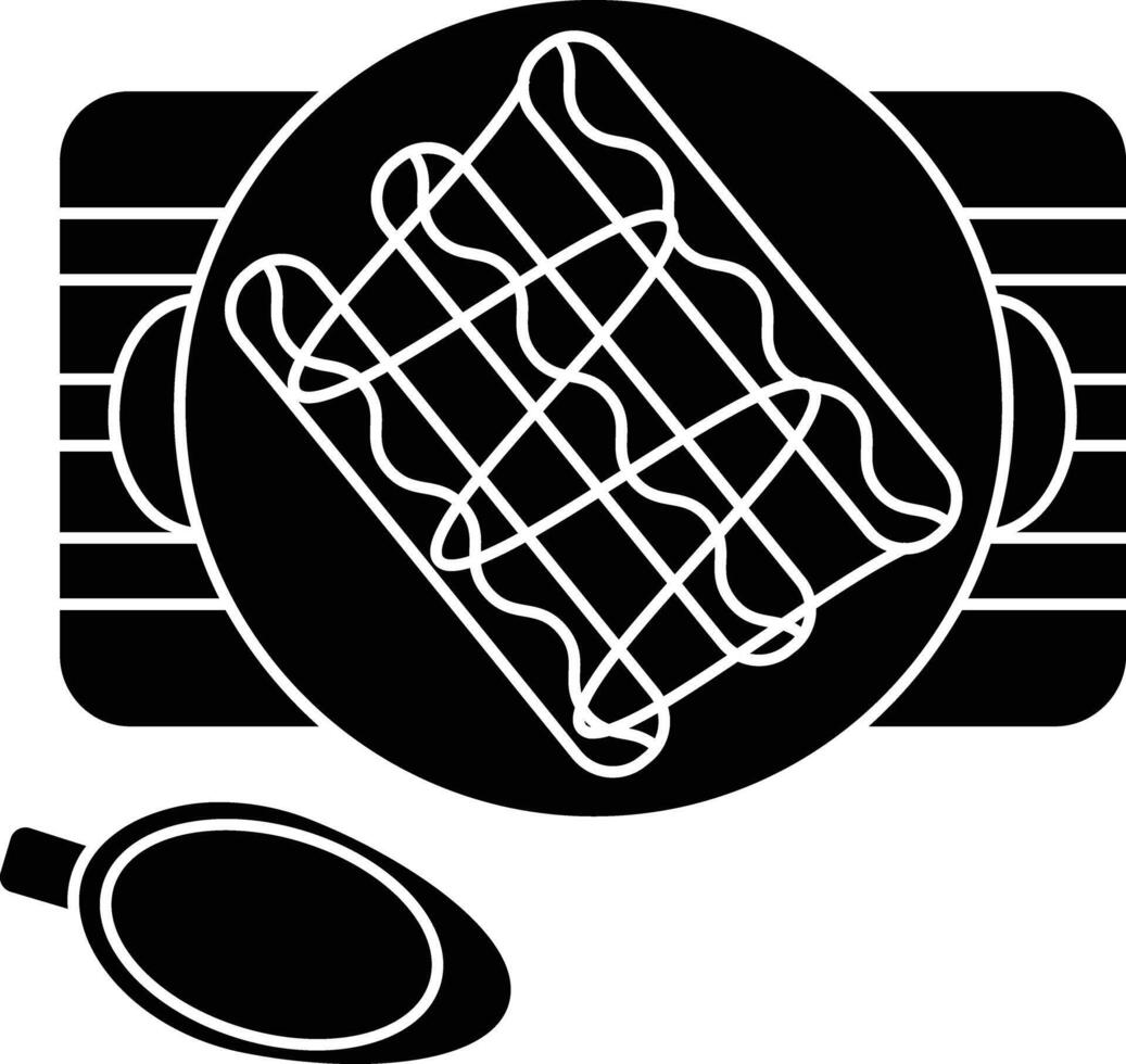 Sausage solid glyph illustration vector