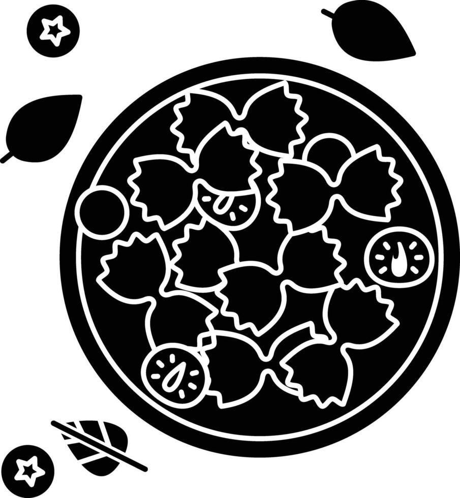 Bow Tie Pasta solid glyph illustration vector