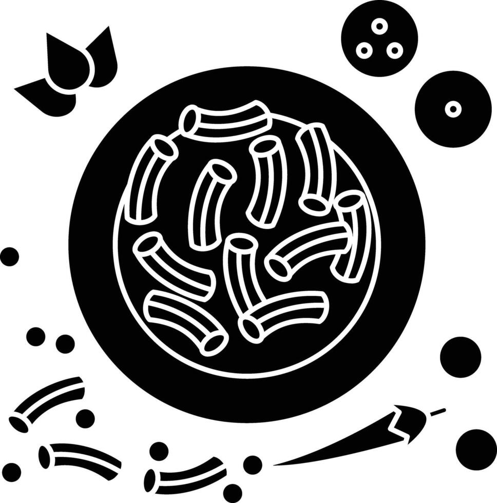 Italian Pasta solid glyph illustration vector