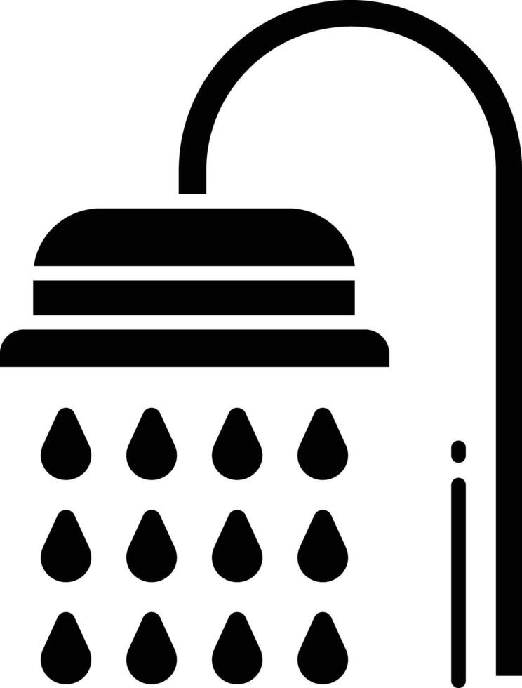 Shower solid glyph illustration vector