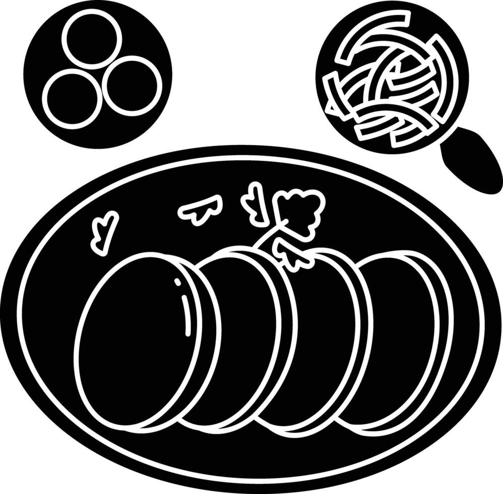 Sauerbraten solid glyph illustration vector