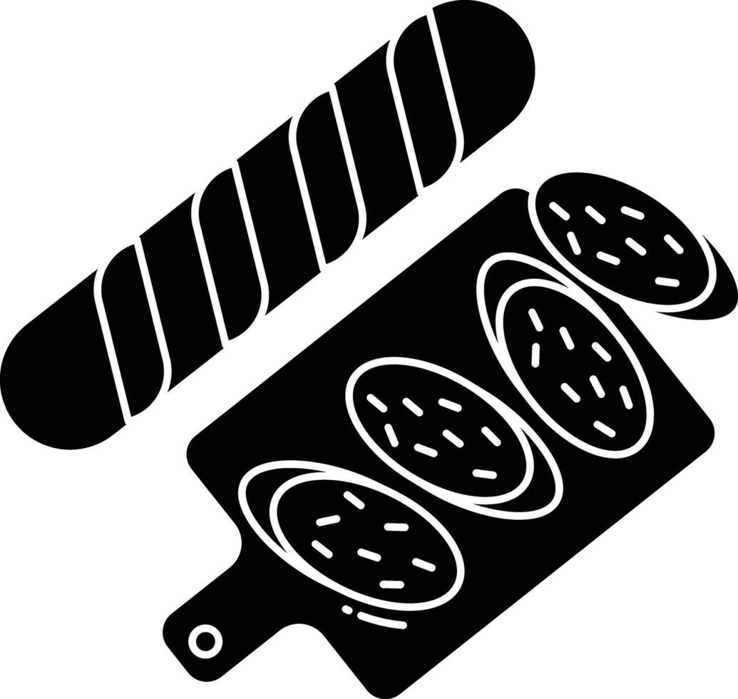 Baguette solid glyph illustration vector