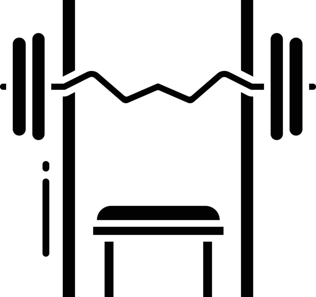 Bench Press solid glyph illustration vector