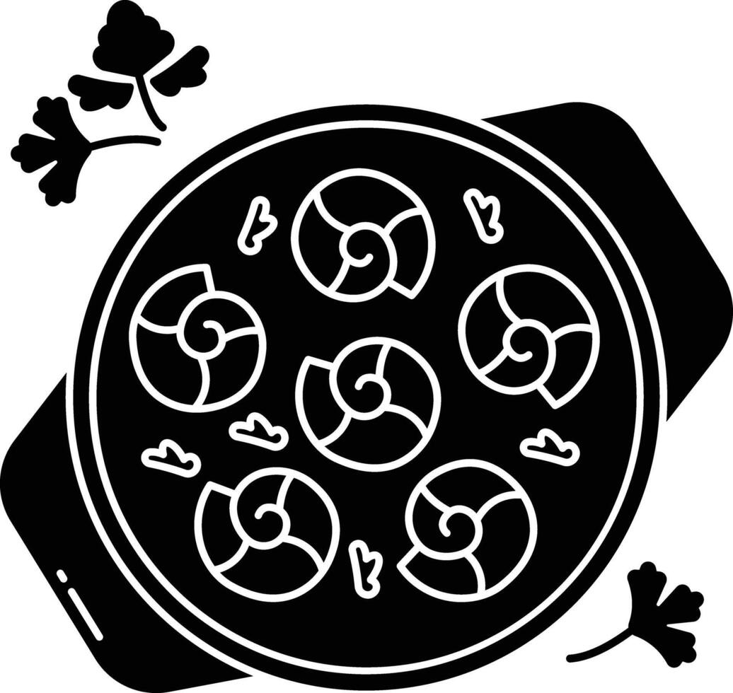 Escargots de Bourgogne solid glyph illustration vector