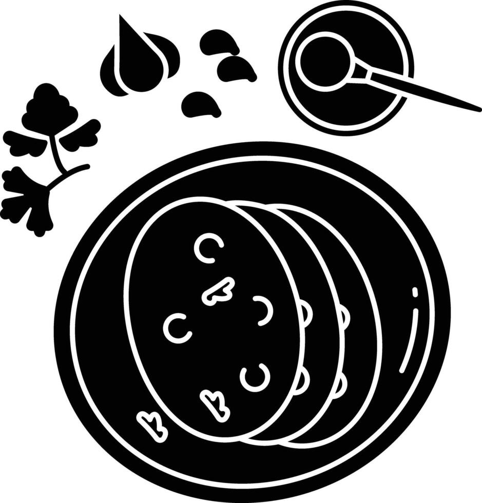 Naan roti solid glyph illustration vector